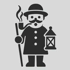 Traditional German smoking man figurine