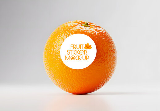 Orange Sticker Logo Mockup