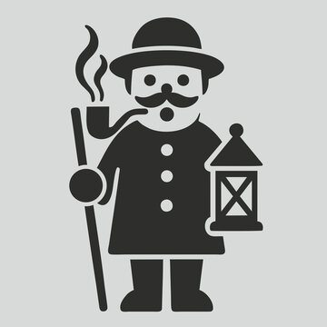 Traditional German smoking man figurine