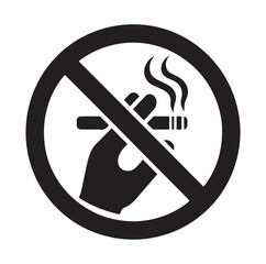 Smoking Prohibited Sign Outline – Minimal Black & White Symbol