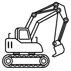 excavator on a white background