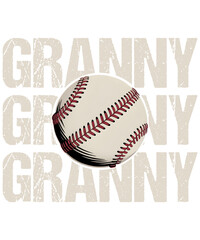 Retro Vintage Granny Lightning Baseball Grandma Life