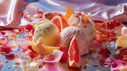 Ice cream styled product photography concept lifestyle dessert creativity design inspiration sweet playful modern decorative arrangement image