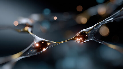 This image showcases a complex web of translucent neural structures, emphasizing connections illuminated by glowing particles to represent advanced technology and creativity.