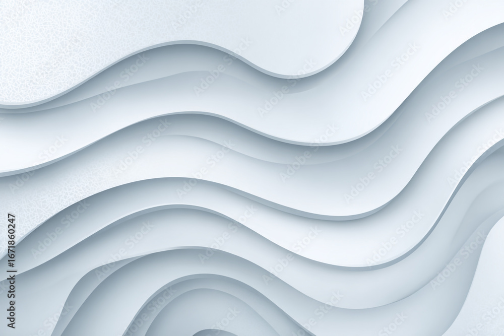 Poster abstract white wavy layers background design texture pattern