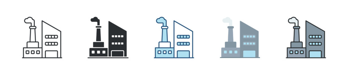 Factory Icon Set Multiple Style Collection