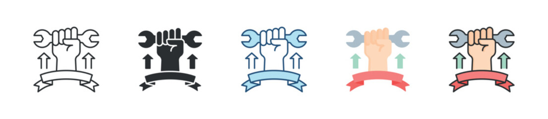 Raise Hand Icon Set Multiple Style Collection