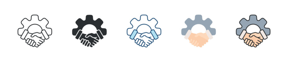 Partnership Icon Set Multiple Style Collection