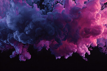 Fototapeta premium Abstract purple and blue ink swirling in water a vibrant colorful cloud of dye