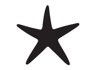 Fototapeta premium starfish logo silhouette vector, starfish silhouette vector illustration, black starfish silhouette logo vector, sea animals starfish logo silhouette vector on white background.