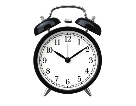Minimalist Vector Illustration of Black Twin Bell Alarm Clock, Isolated - Powered by Adobe