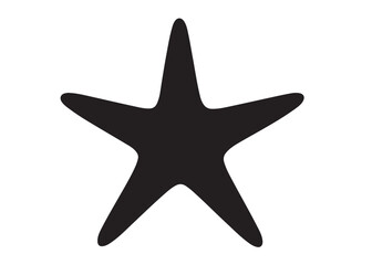 Obraz premium starfish logo silhouette vector, starfish silhouette vector illustration, black starfish silhouette logo vector, sea animals starfish logo silhouette vector on white background.