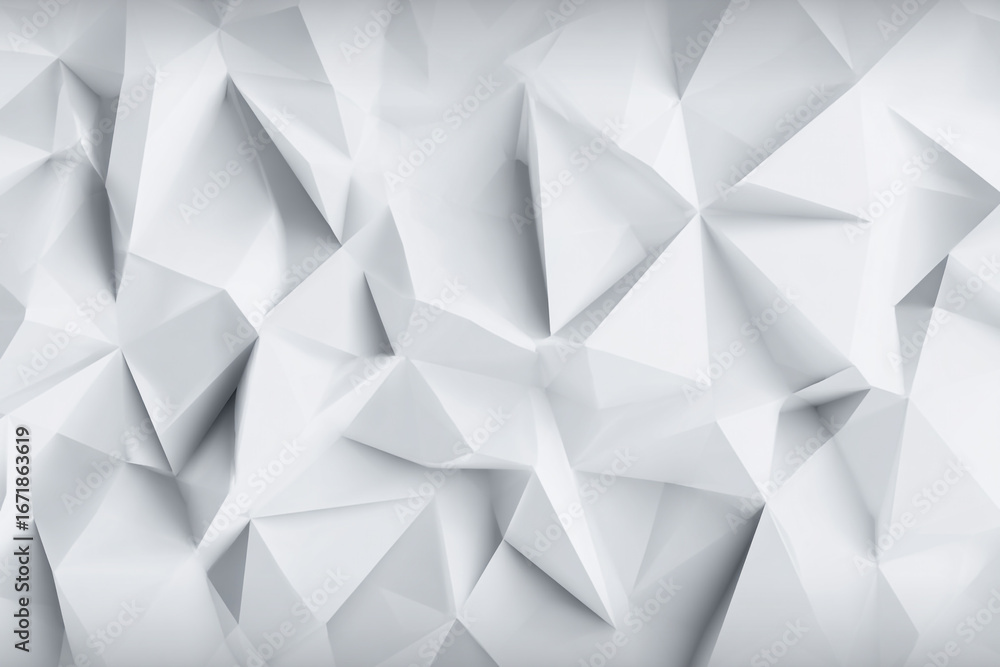 Aufkleber abstract white geometric background with triangular shapes and textured surface