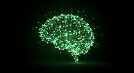 Illustration of a connected artificial intelligence neural network.