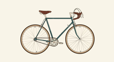 Fototapeta premium vintage bicycle vector illustration