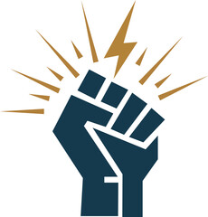 Vector business icon concept: hand with fire extinguisher