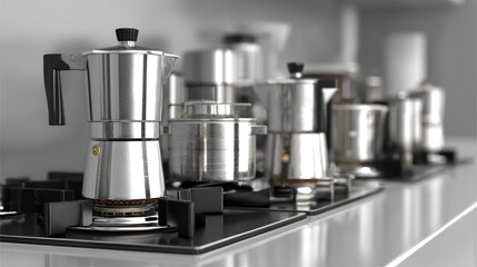 3D image of a stovetop espresso maker