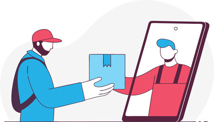 Contactless Delivery Service with Online Tracking and Remote Handover via Mobile Device for Safe and Convenient Package Transfer