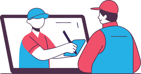 Delivery Service Signatures and Online Order Confirmation with Digital Tablet Technology Connecting Customers and Businesses in the Digital Age