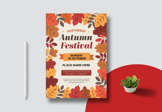Autumn Festival Flyer Template Layout
