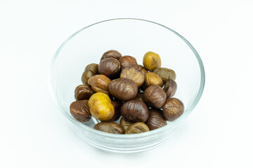 Chestnuts in a glass bowl