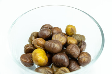 Chestnuts in a glass bowl