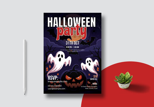Halloween Party Flyer Template Layout