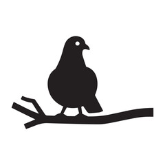  A simplified vector drawing of a pigeon with minimalistic features.
