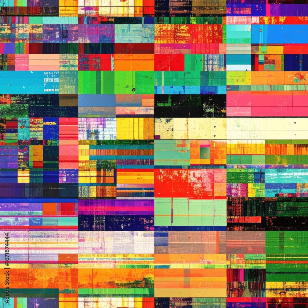 Aufkleber colorful abstract geometric pixelated background with distorted elements and random texture