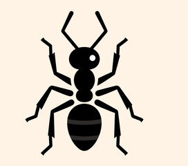 Obraz premium Minimalist Ant Illustration in Black and White