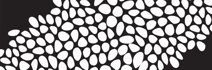 Black and white geometric seamless patterns vector set. Irregular shapes repeated backdrop for web tiles, science and interior designs. voronoi line polygonal cells template background collection