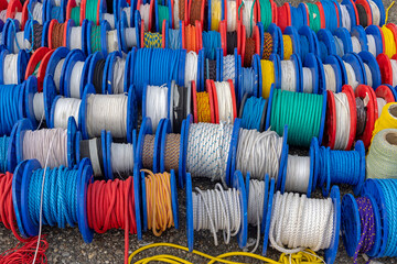 Variety of Nylon Ropes Reel Spools Polyester Cords Selection