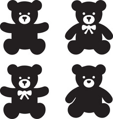 teddy bear silhouette vector