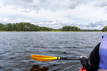 Paddling on a Wide Lake