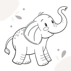 Cute elephant cartoon illustration for kids