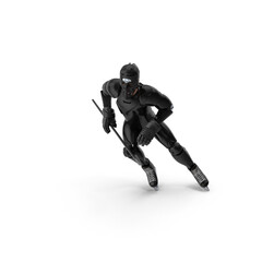 Hockey Player Action Shot Monochrome Pixel Art 3d Png