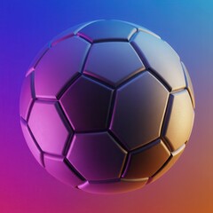 Fototapeta premium Soccer ball with colorful lighting for sports concept