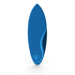 Pixel Art Surfboard Blue Wave Design 3d Png