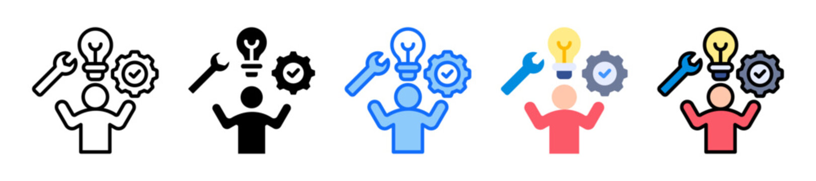 Capability Management icon Multi Style Vector Illustration