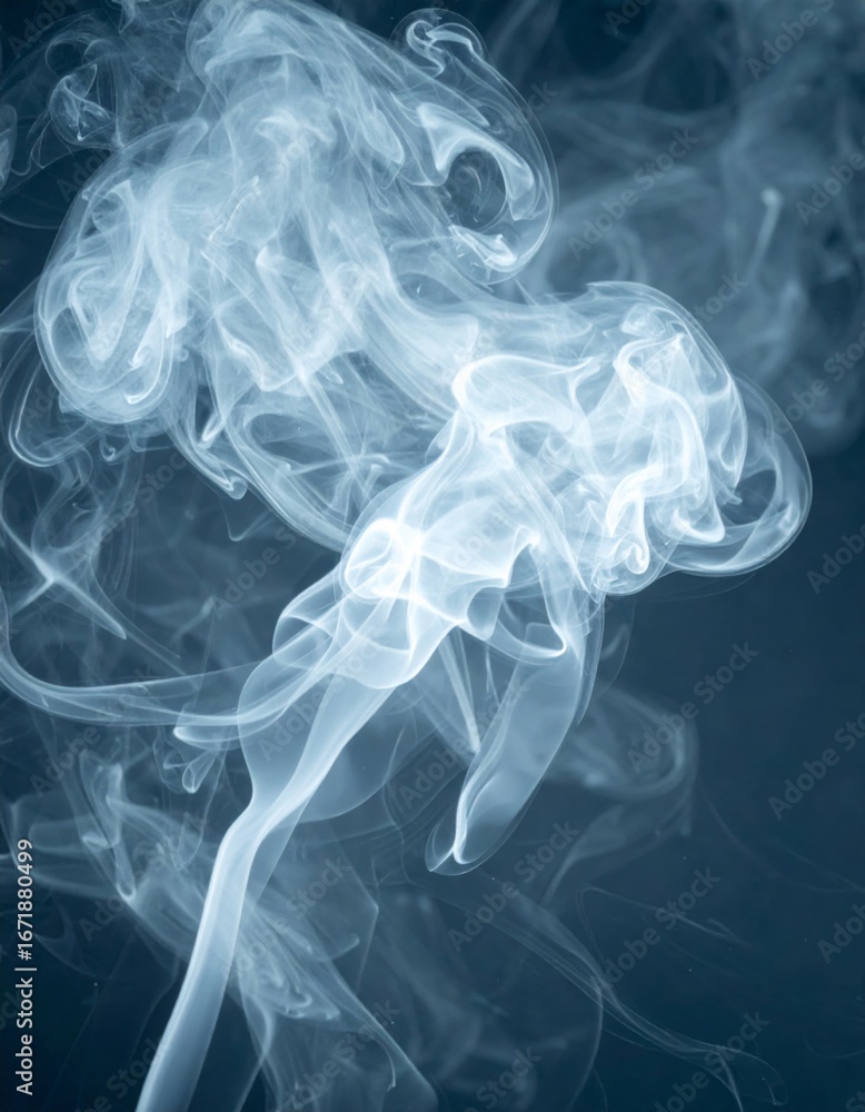 Poster elegant white smoke swirling in the dark background creating abstract patterns and textures