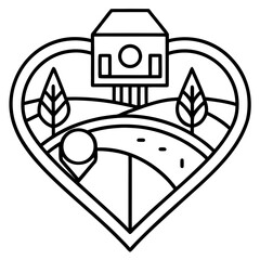 GPS Farming Device Line Art Vector Precision Agriculture Equipment Illustration