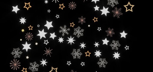 Beautiful winter background with stars and snowflakes. Perfect for Christmas, New Year, and winter holidays.