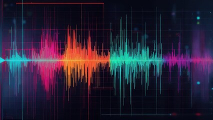Colorful audio waveform graphic