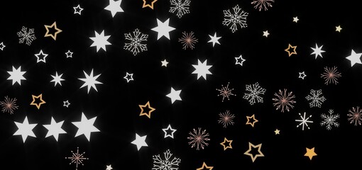 Beautiful winter background with stars and snowflakes. Perfect for holidays and winter themed designs.