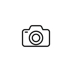 black Photo camera vector icon illustration isolated on white background.