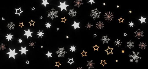 Beautiful winter background with stars and snowflakes. Perfect for Christmas, New Year, and winter holiday designs.