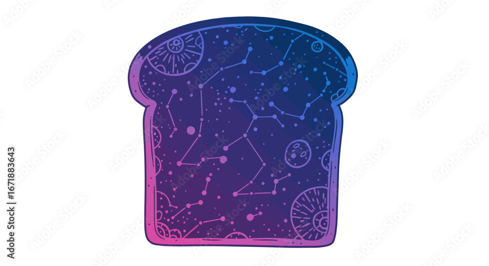 Poster Cosmic bread: mystical celestial patterns on gradient slice