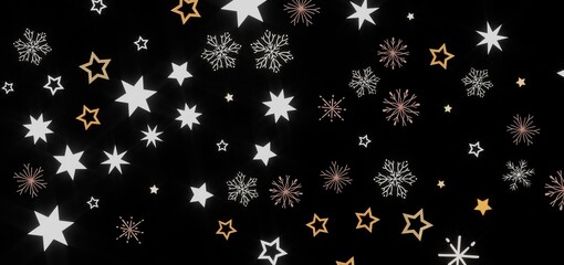 Perfect for holiday cards, websites, and more! Download this free festive background featuring stars and snowflakes.