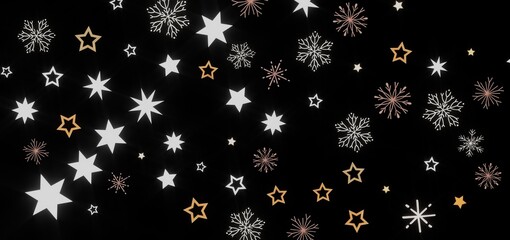 Festive winter background with stars and snowflakes. Perfect for holidays, celebrations, and winter...