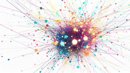 Colorful network of interconnected nodes